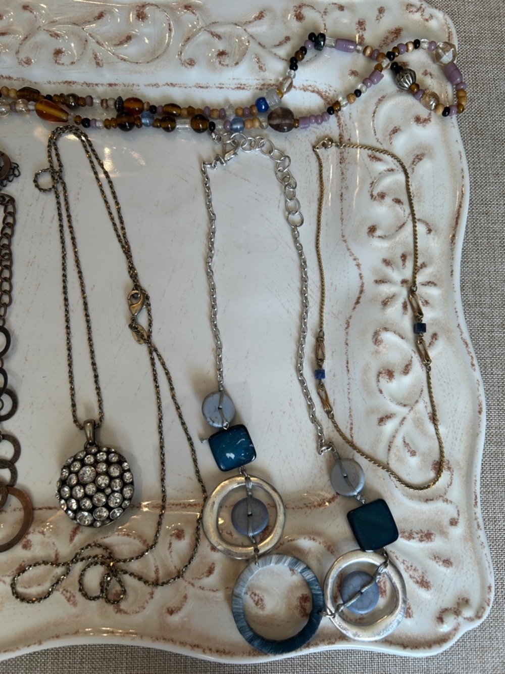 7 Piece Mixed Necklace Bundle with Silver and Beaded Accents - Picture 3 of 3